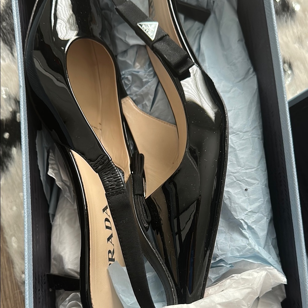 Prada Black Patent Leather Heels